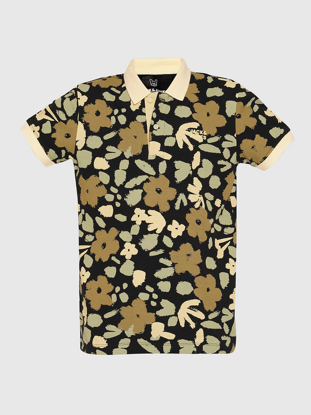 Boys Yellow Floral Cotton Polo - Image 7