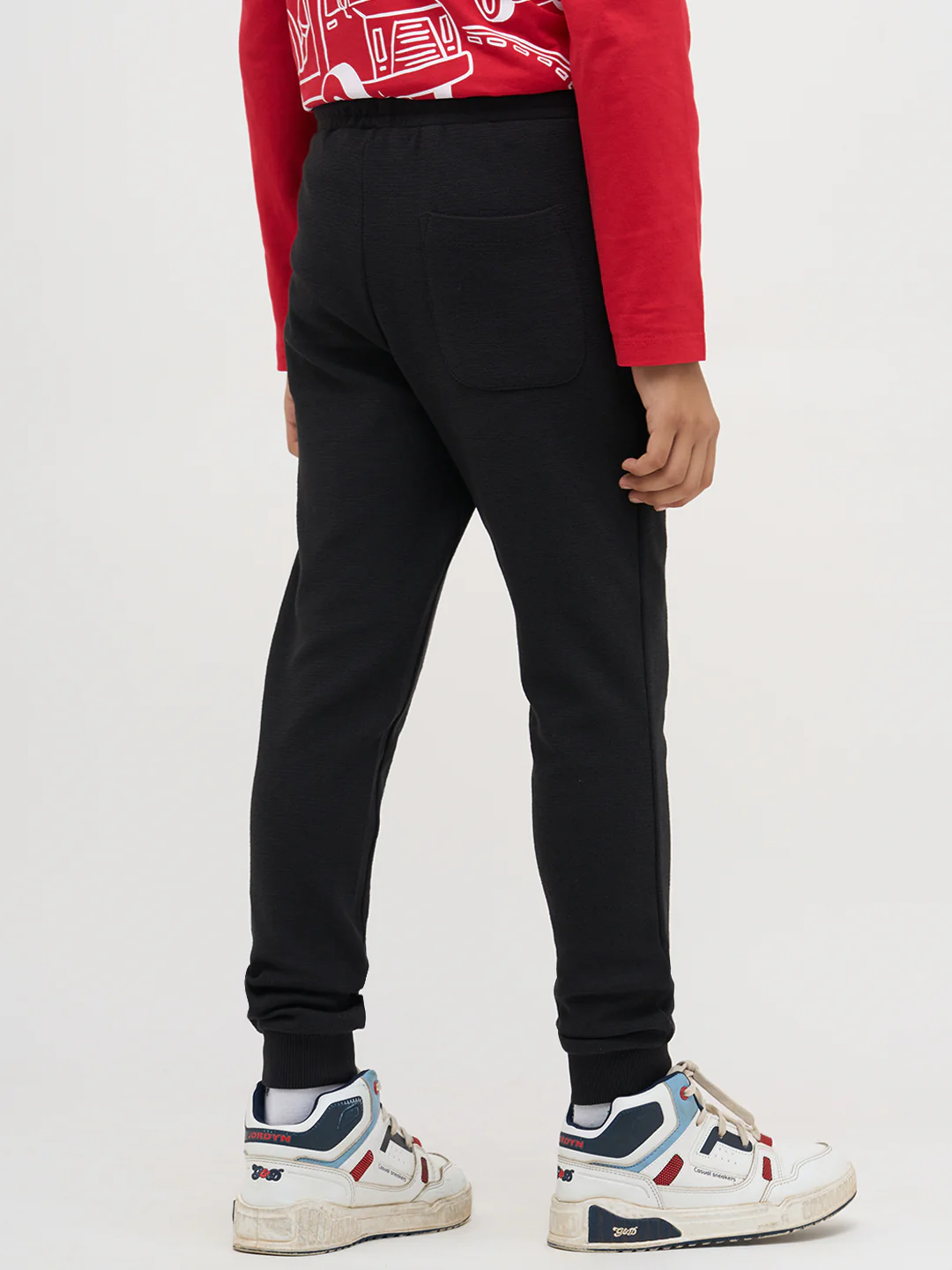 Boys Black Textured Sweatpants - Image 4