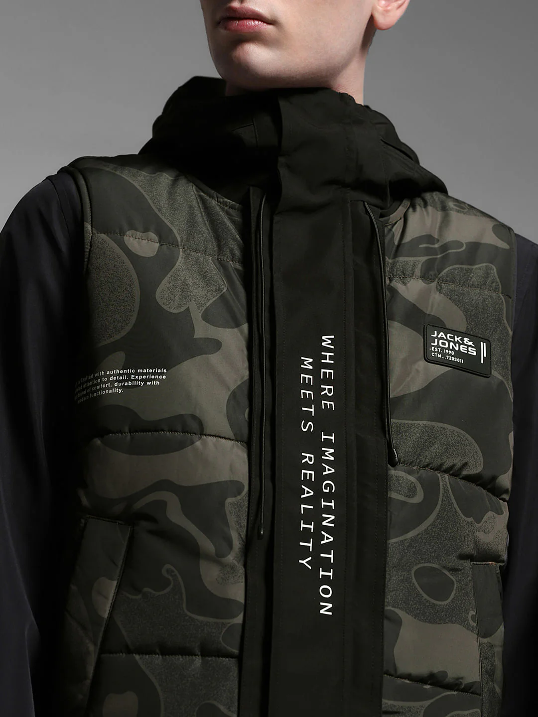 Green Camo Print Hooded Jacket - Image 5