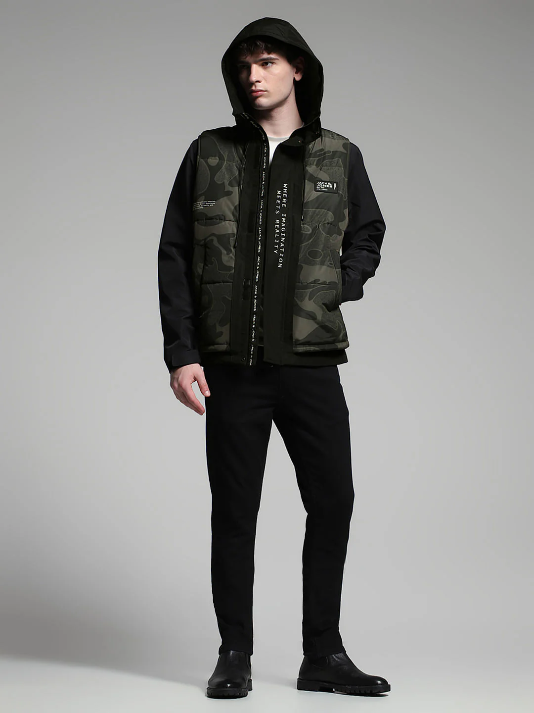 Green Camo Print Hooded Jacket - Image 7