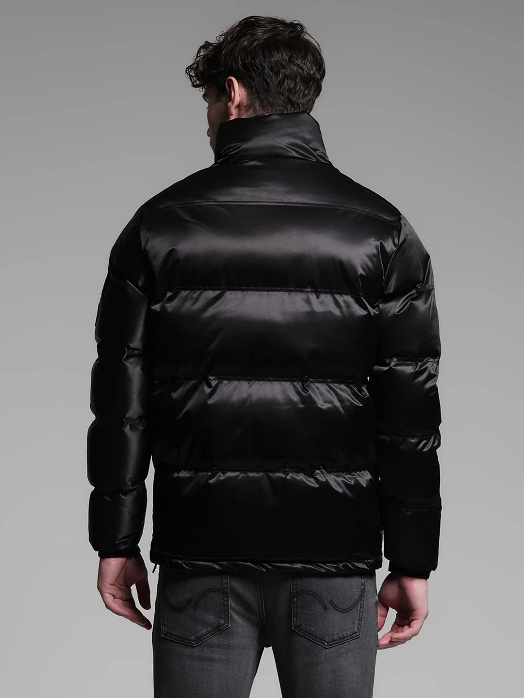 Black High Rise Puffer Jacket - Image 4