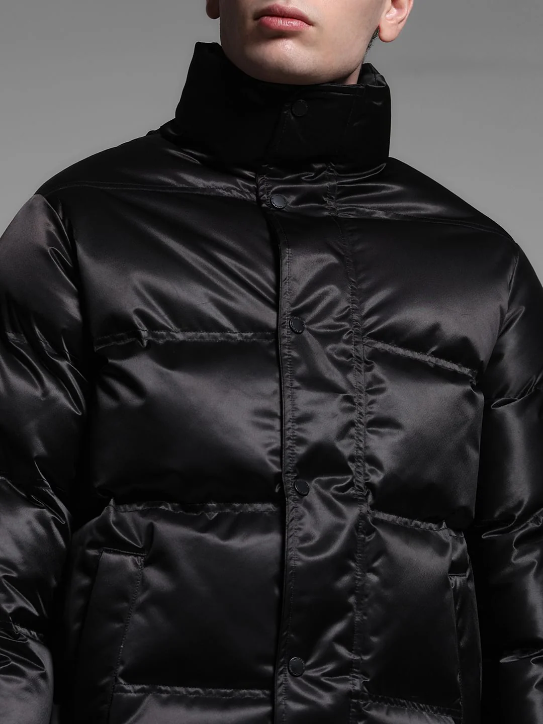 Black High Rise Puffer Jacket - Image 5