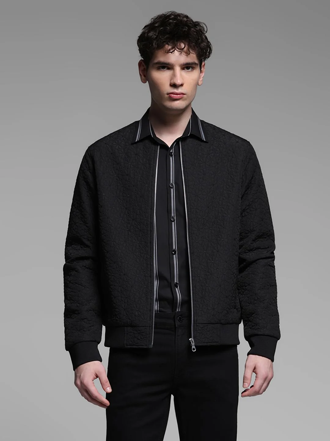 BLACK BOMBER JACKET - Image 2