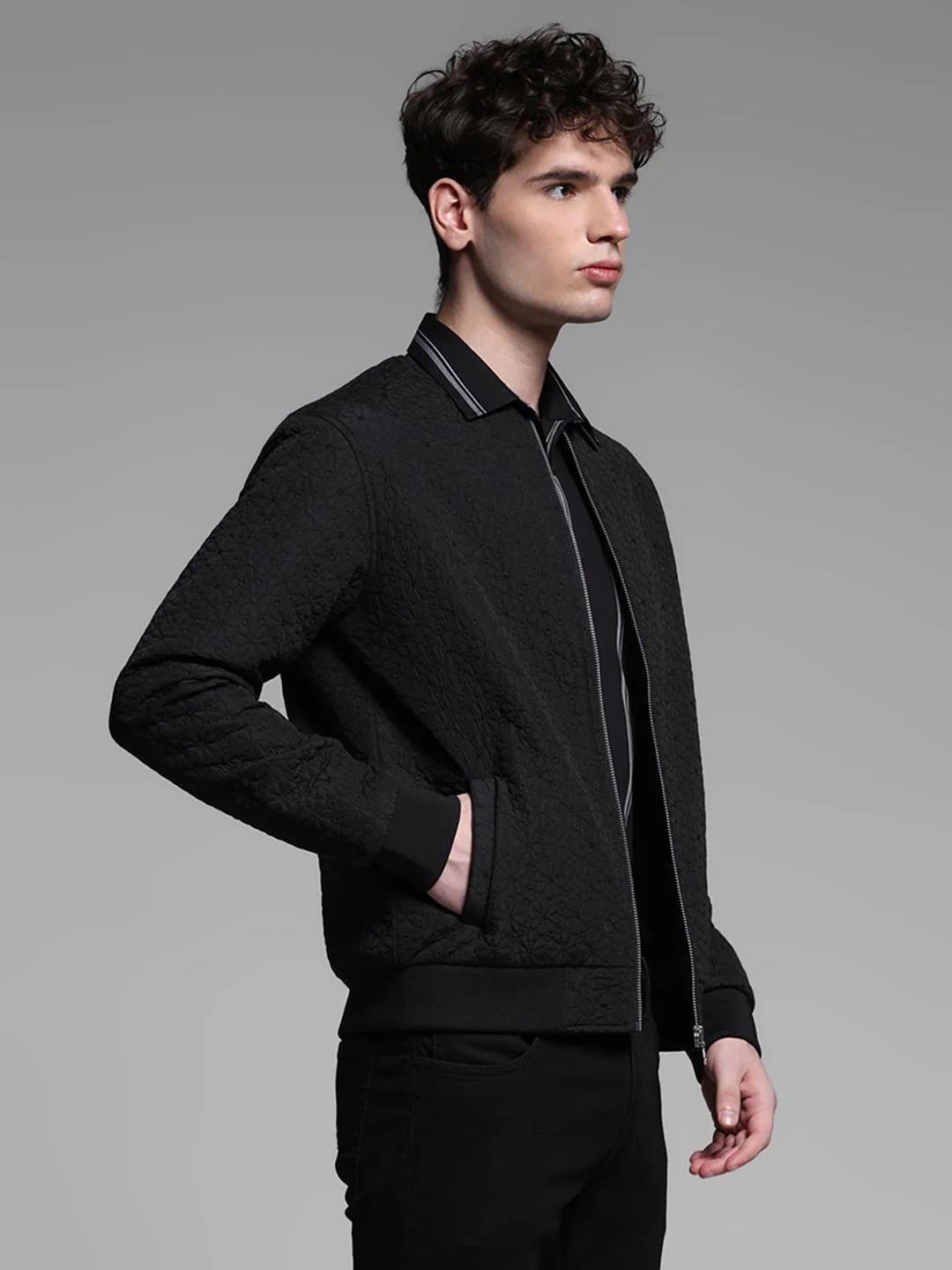 BLACK BOMBER JACKET - Image 3