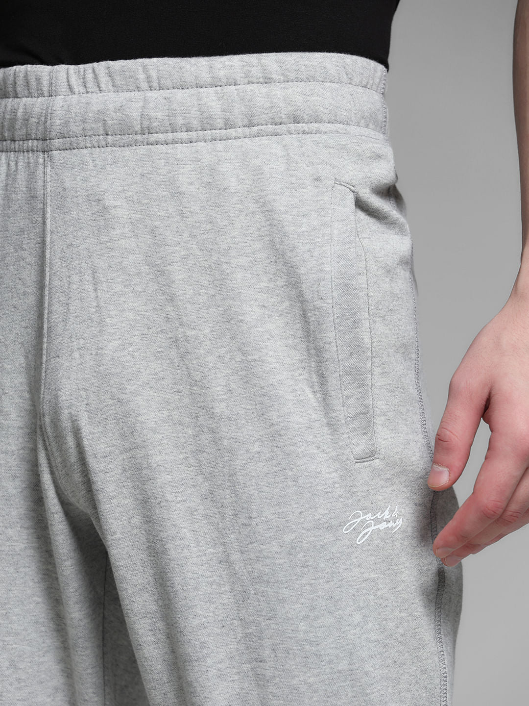 Light Grey Melange Trackpants - Image 4