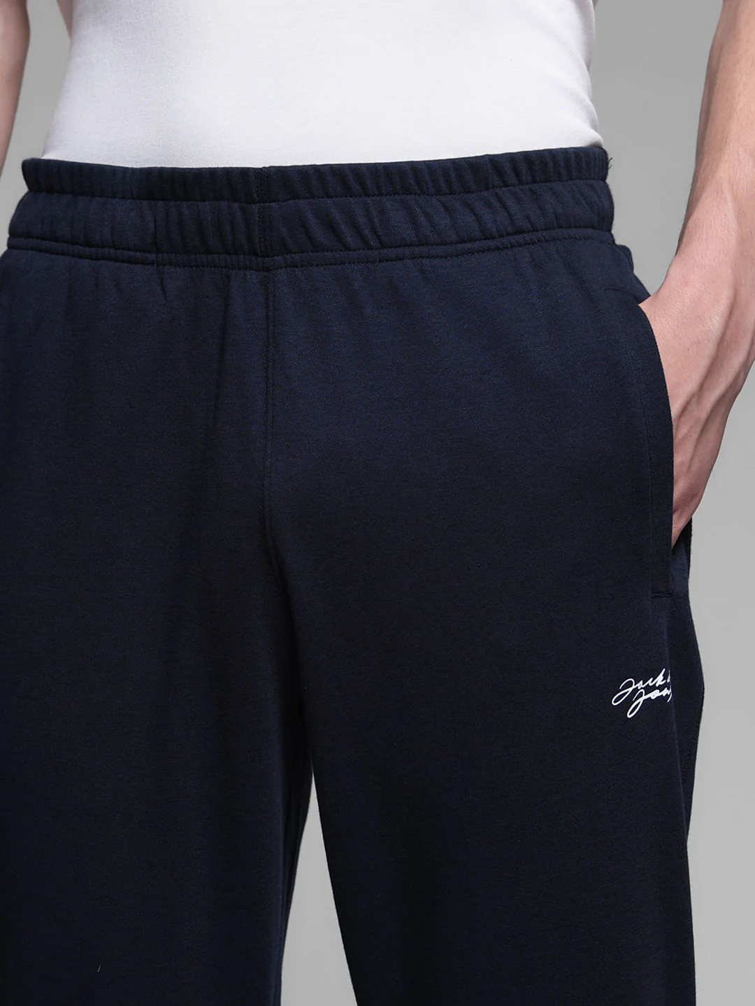 DARK BLUE LOGO PRINT TRACKPANT - Image 4