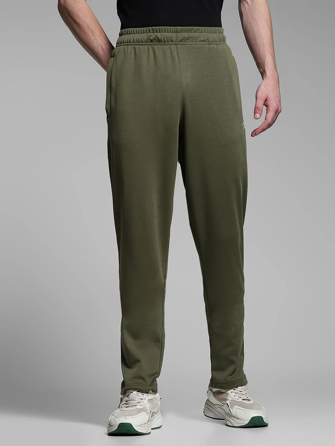 Olive Cotton Slim Fit Trackpants