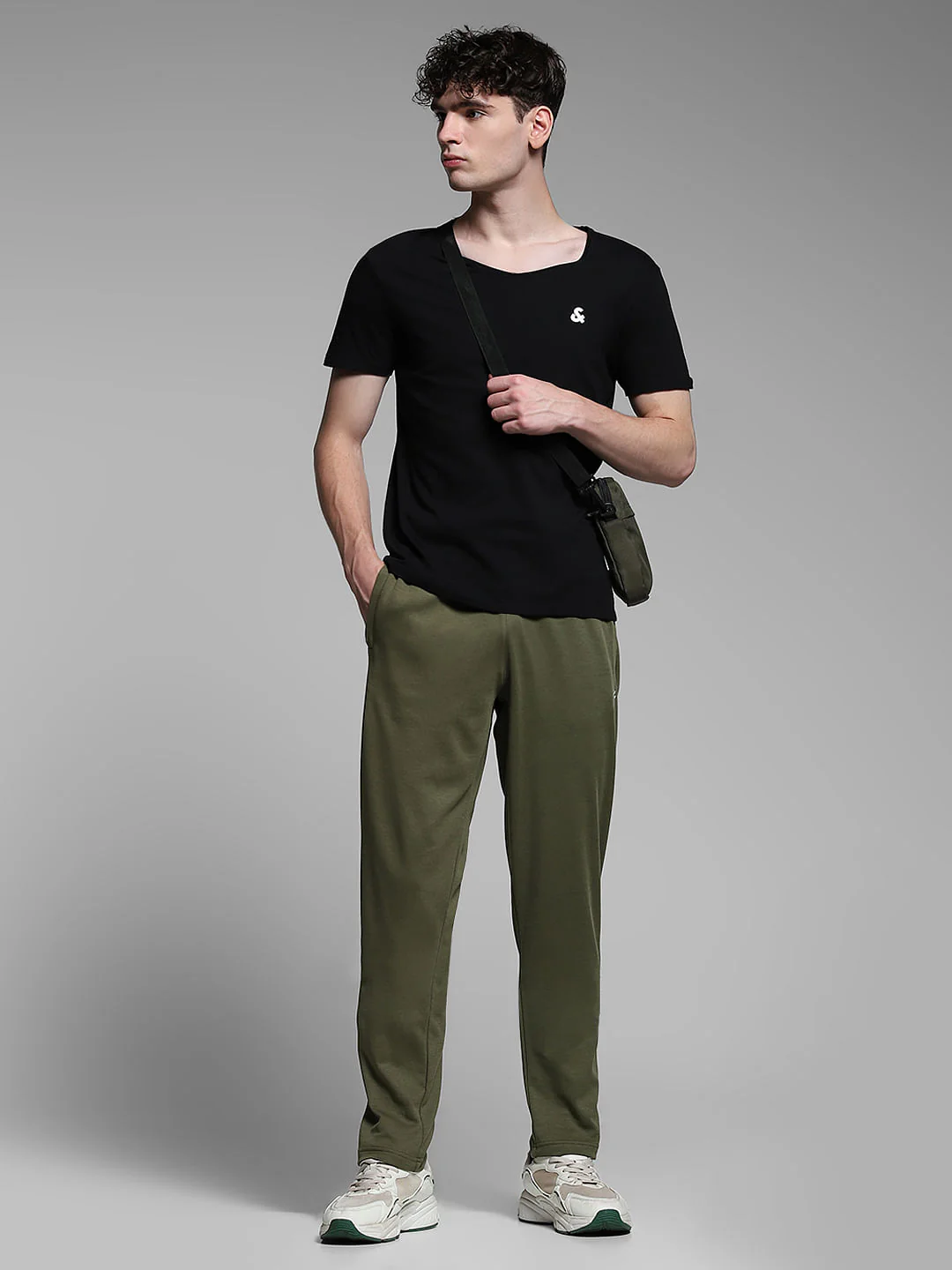 Olive Cotton Slim Fit Trackpants - Image 5