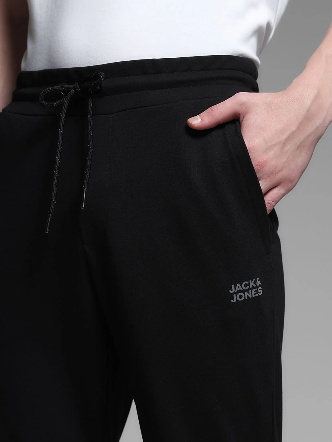 Black Anti Fit Drawstring Trackpants - Image 4
