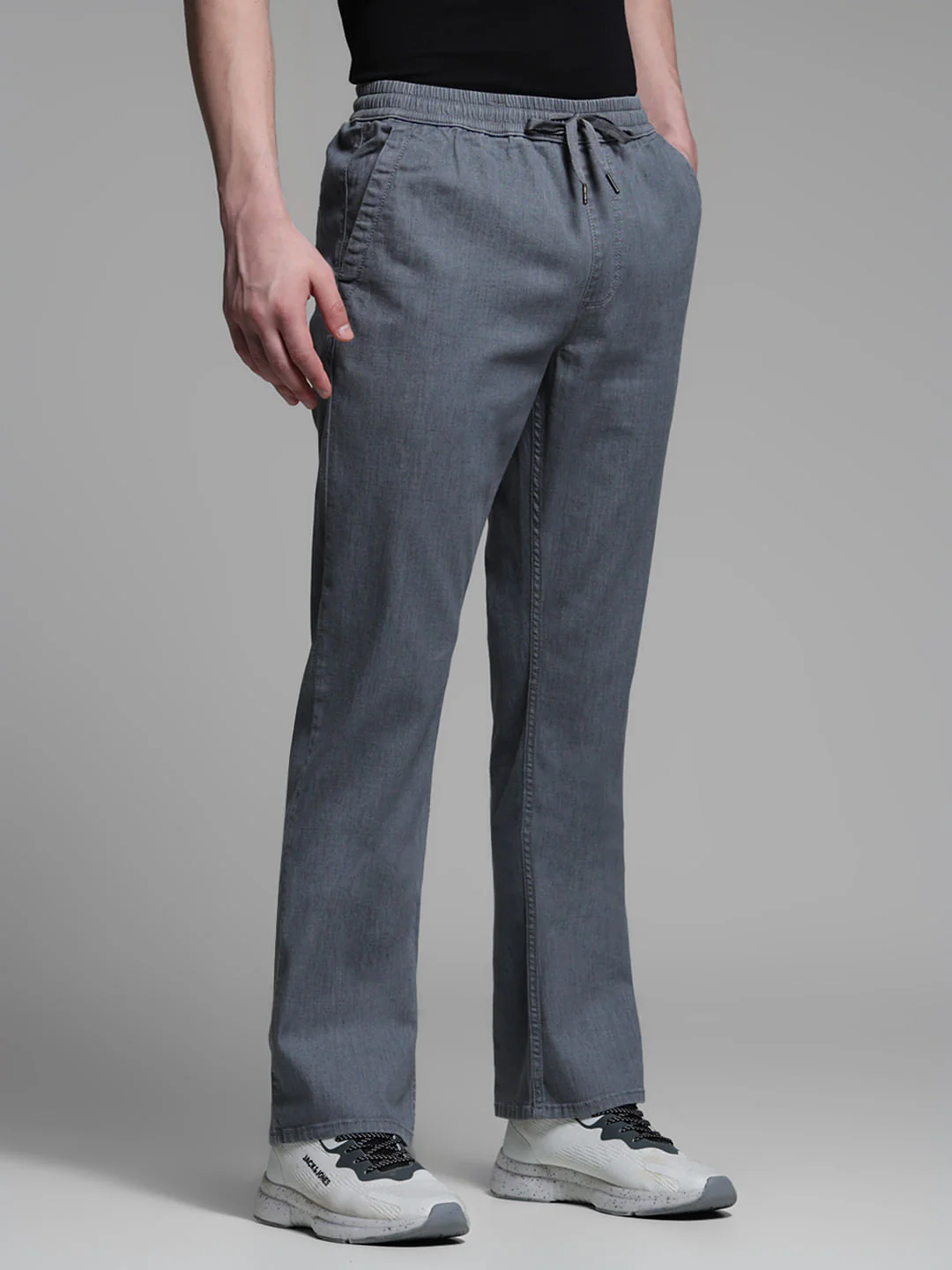 Grey High Rise Cliff Bootcut Jeans - Image 2