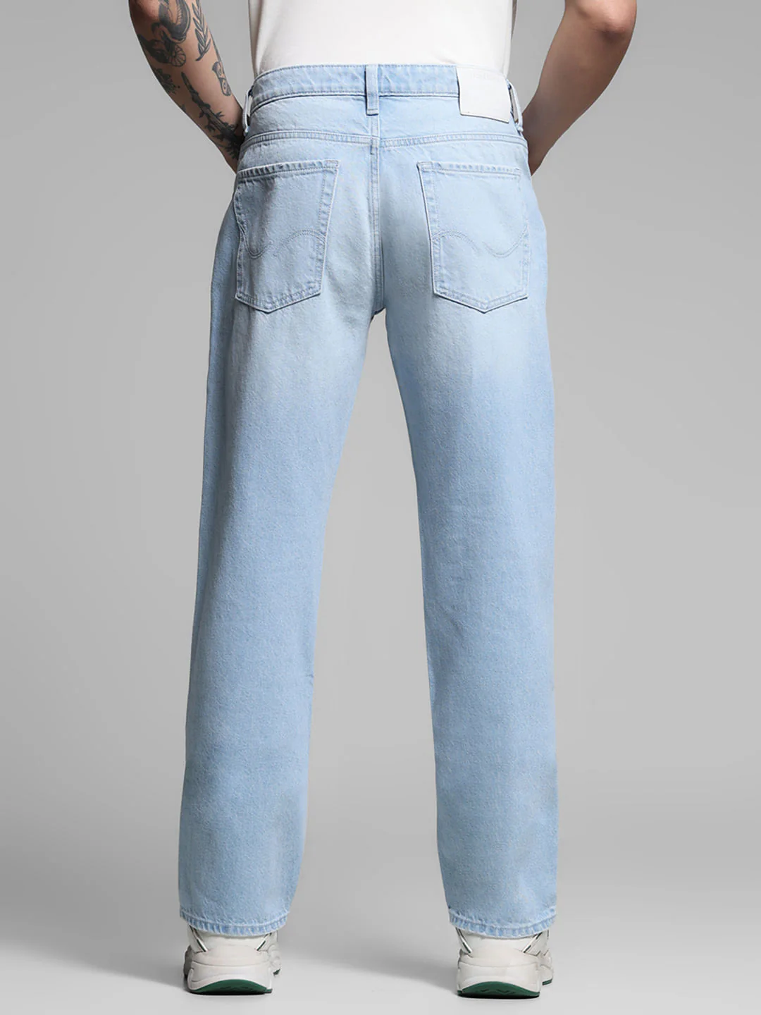 Light Blue Distressed Cliff Bootcut Jeans - Image 3