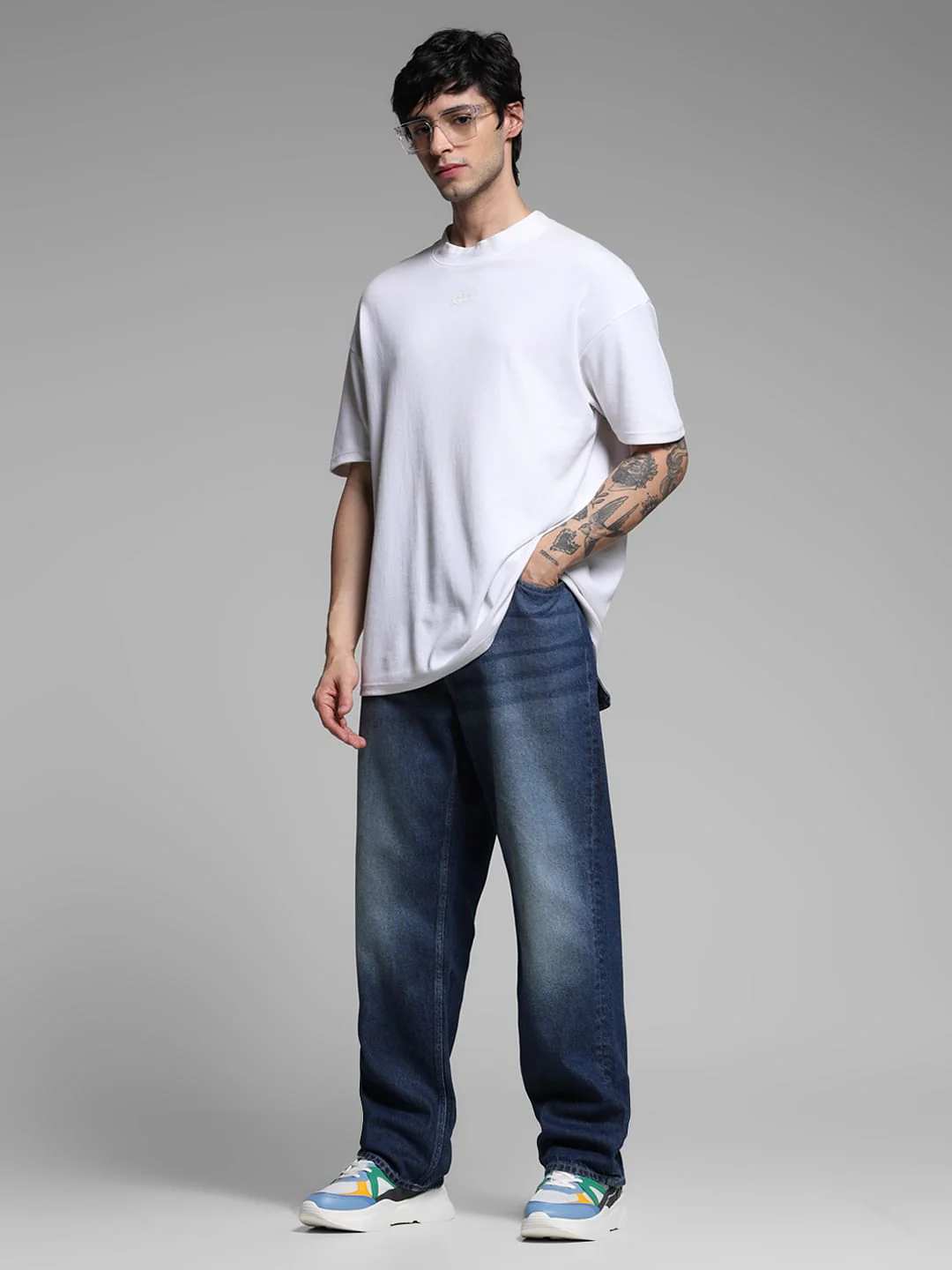 Dark Blue High Rise Dario Loose Fit Jeans - Image 6