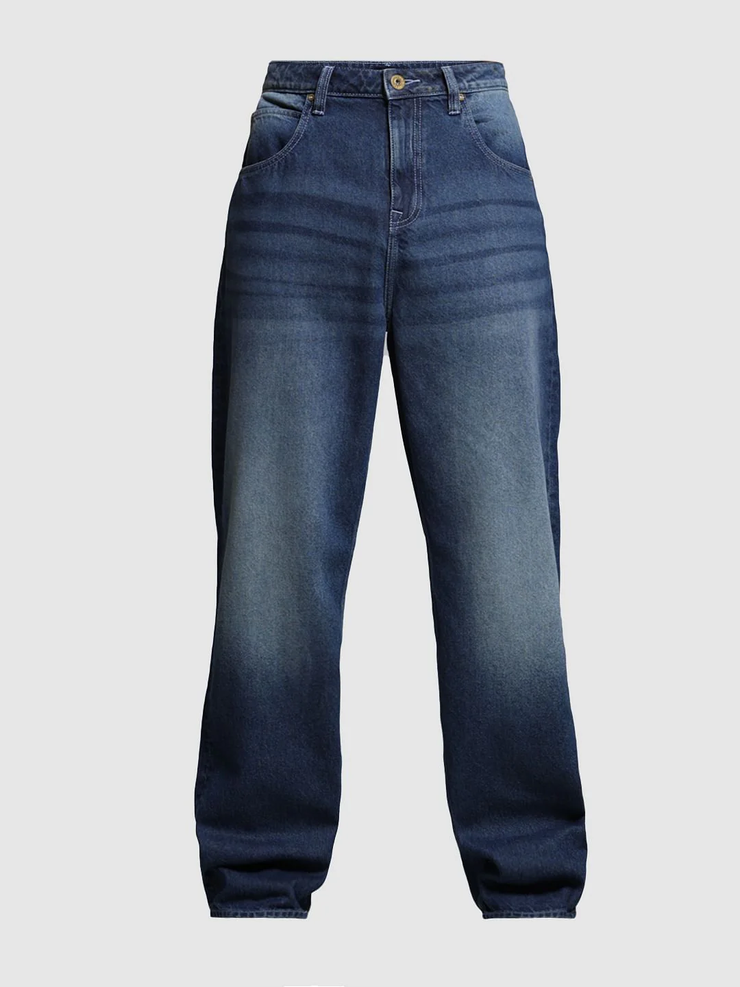 Dark Blue High Rise Dario Loose Fit Jeans - Image 7