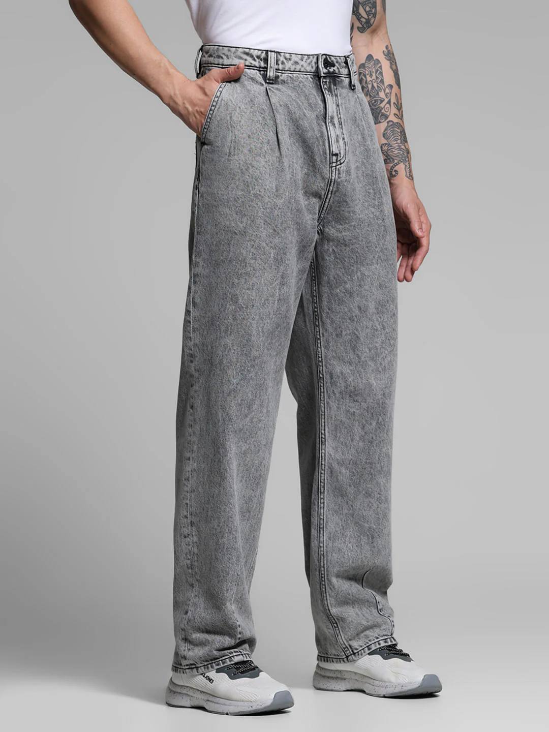 Grey High Rise Dario Loose Fit Jeans - Image 2