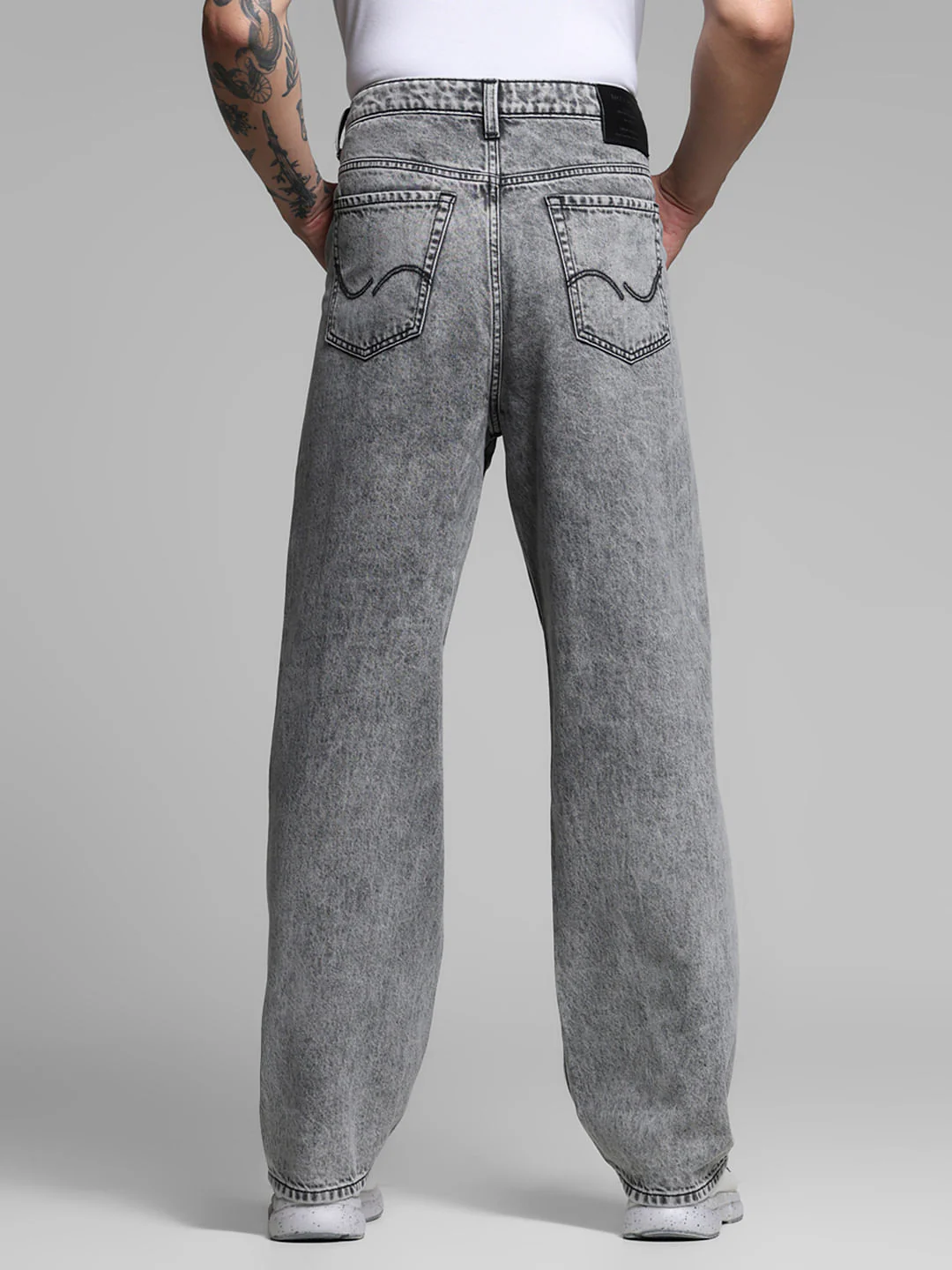 Grey High Rise Dario Loose Fit Jeans - Image 3