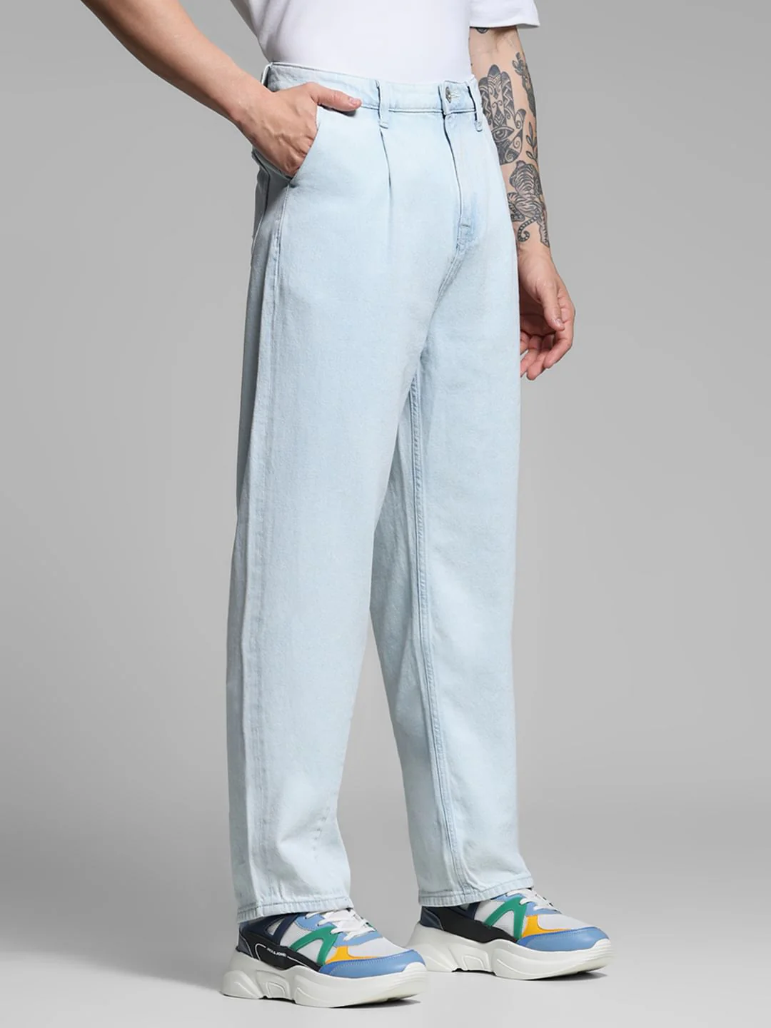 Light Blue High Rise Dario Loose Fit Jeans - Image 2