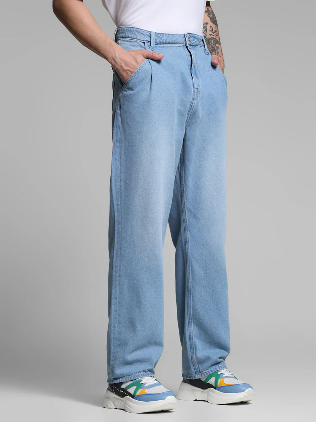 Light Blue High Rise Dario Loose Fit Jeans - Image 2