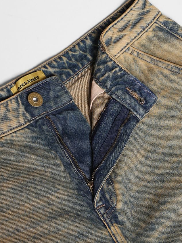 Blue Heavily Washed Dario Loose Fit Jeans - Image 5