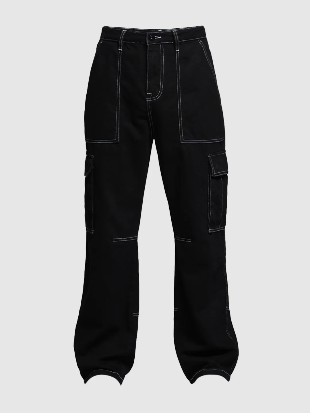 Black Contrast Stitch Anti Fit Jeans - Image 7
