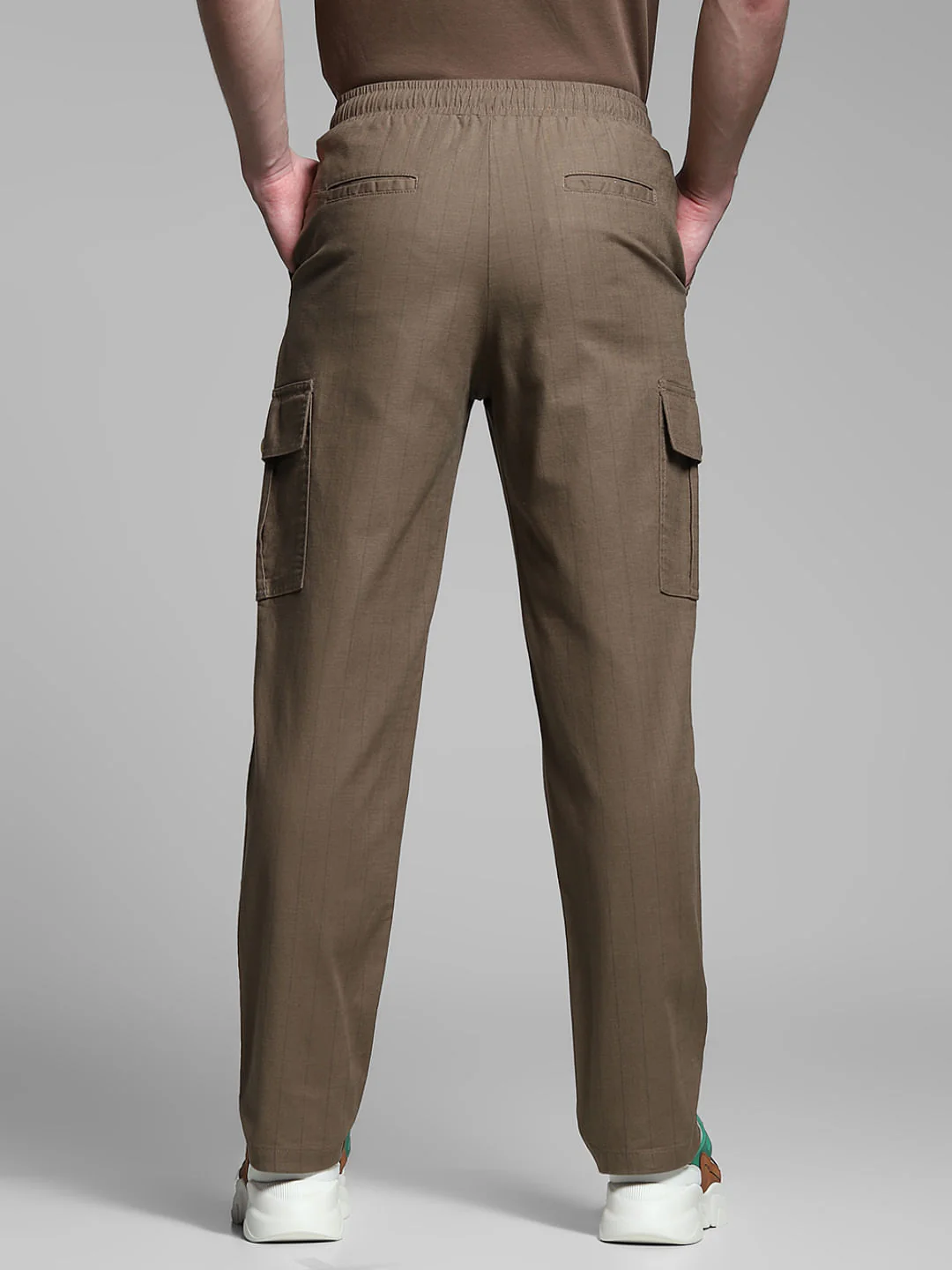 Deep Green Striped Anti Fit Cargos - Image 3