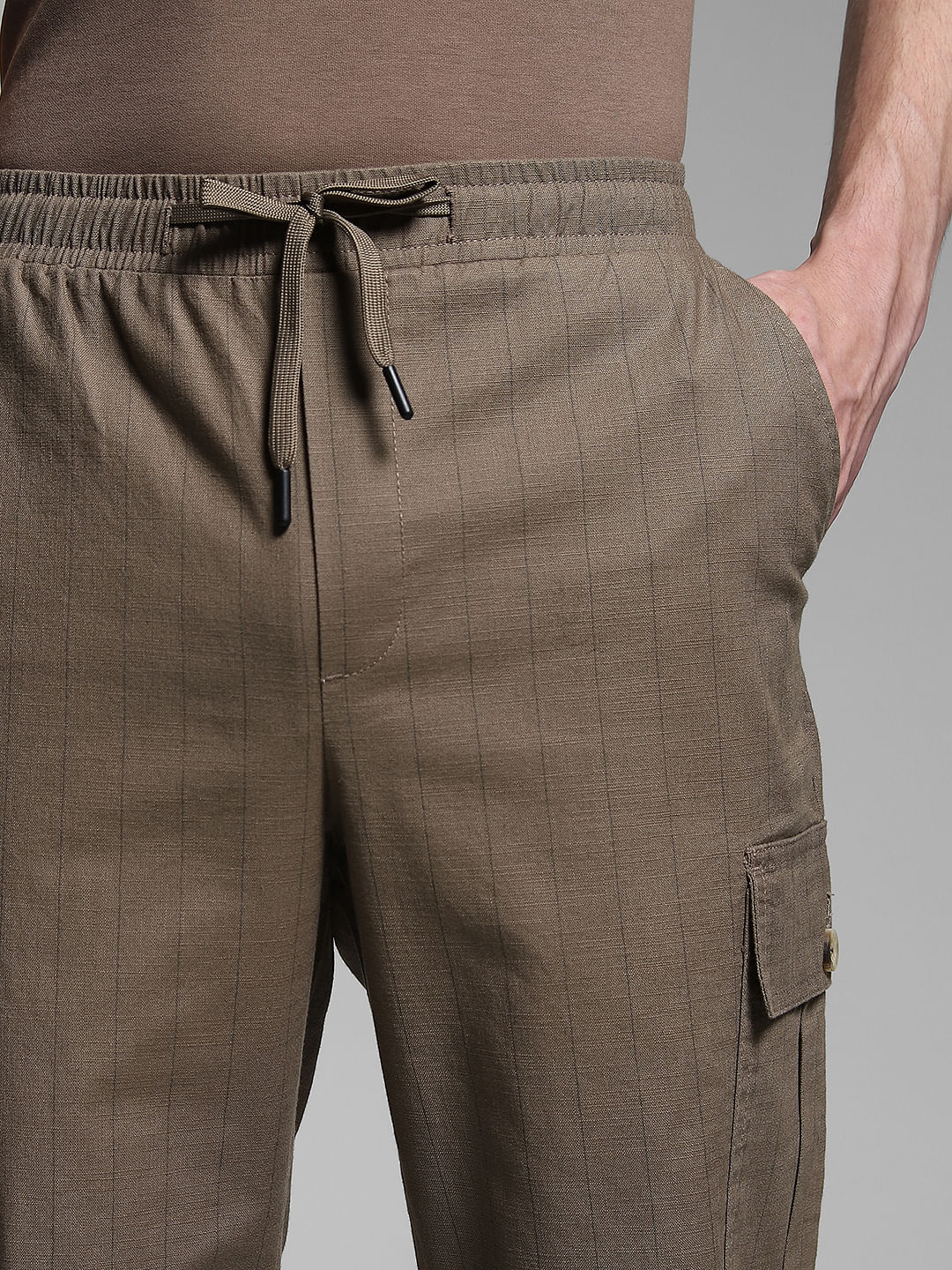 Deep Green Striped Anti Fit Cargos - Image 4