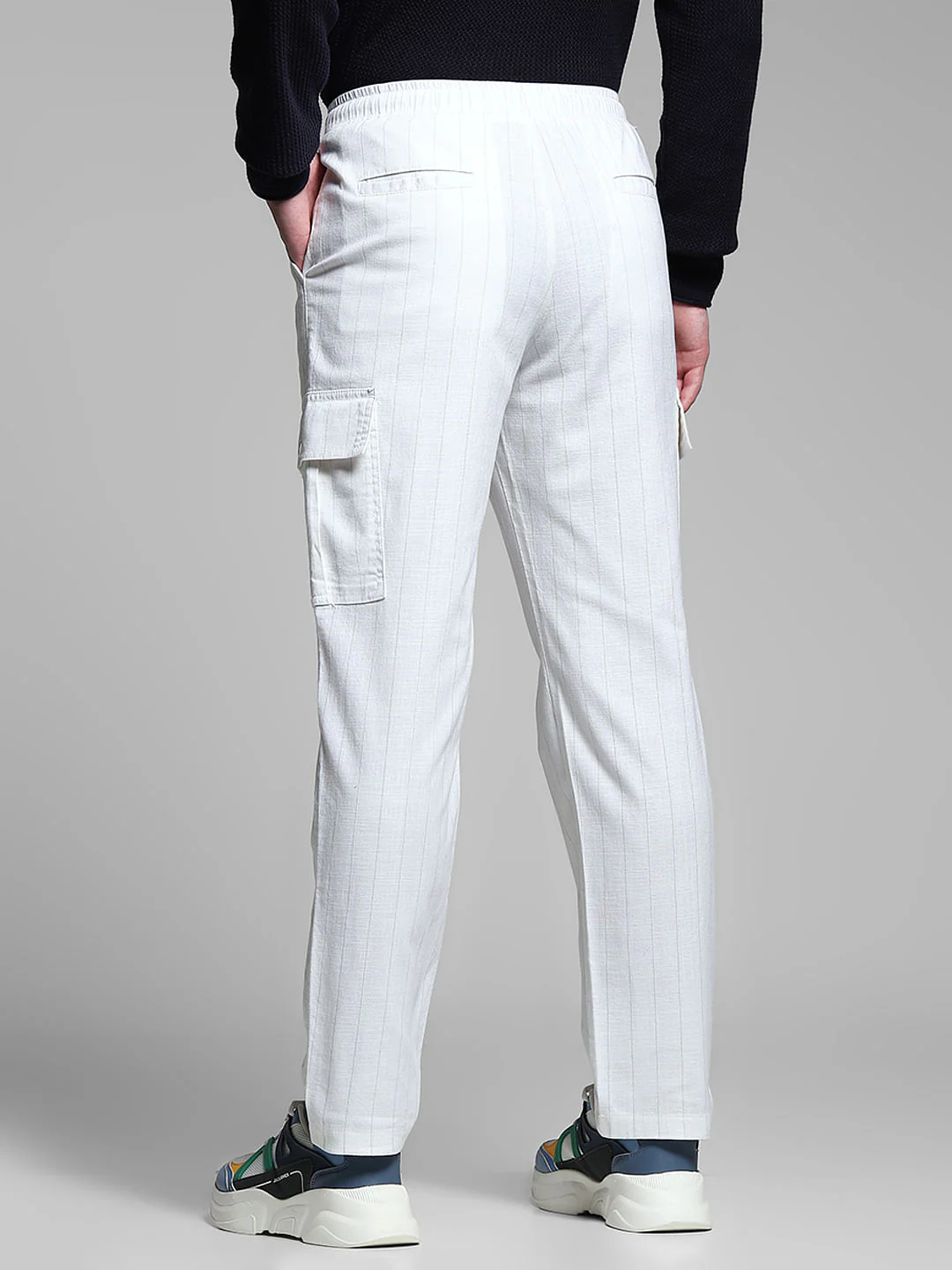 White Striped Anti Fit Cargos - Image 3