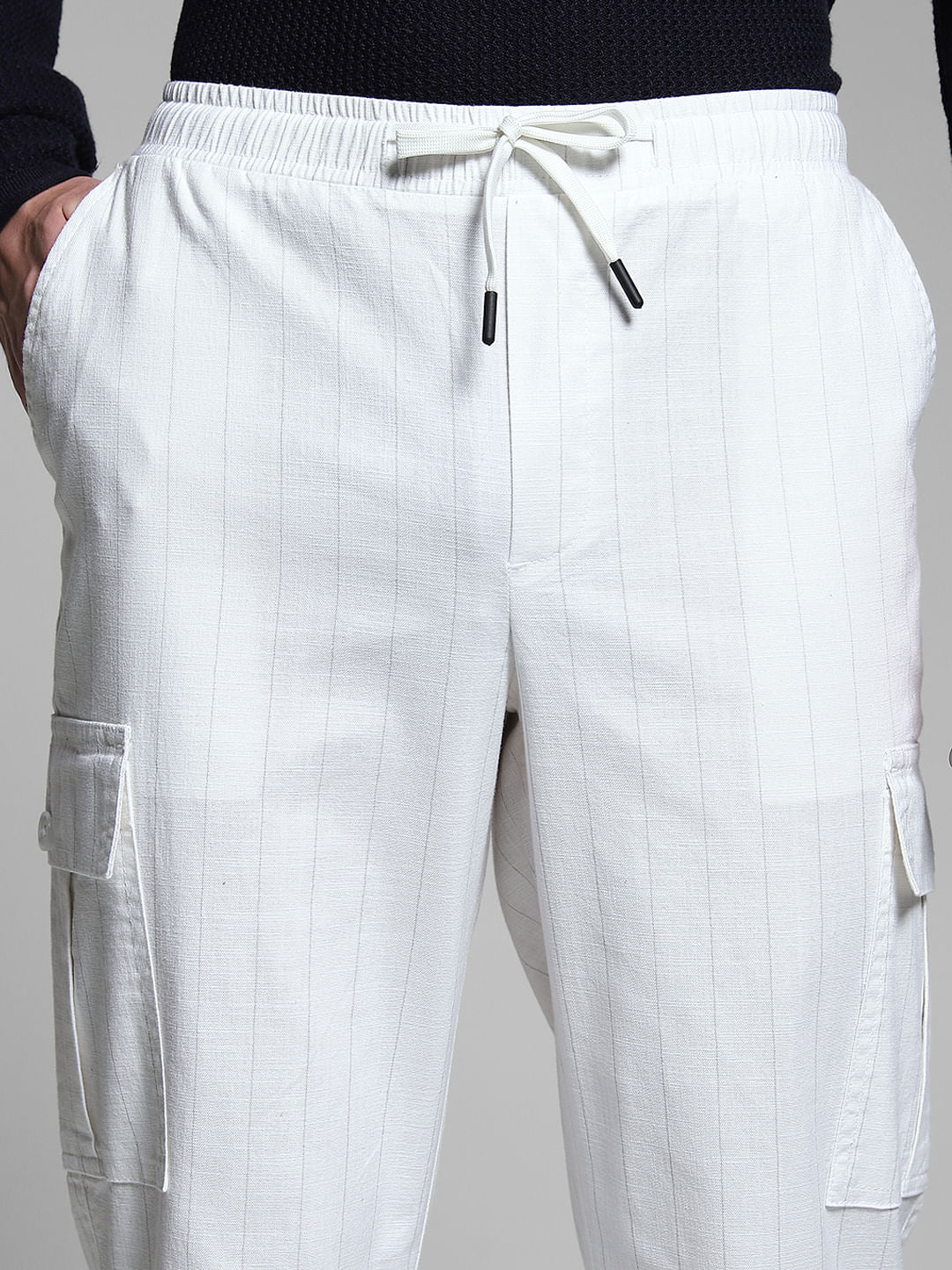 White Striped Anti Fit Cargos - Image 4