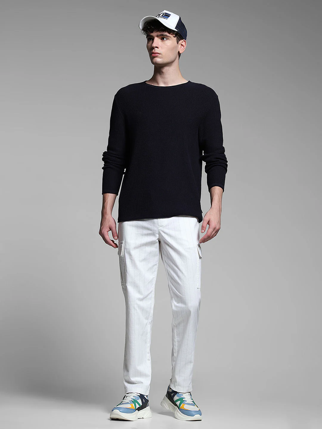 White Striped Anti Fit Cargos - Image 5