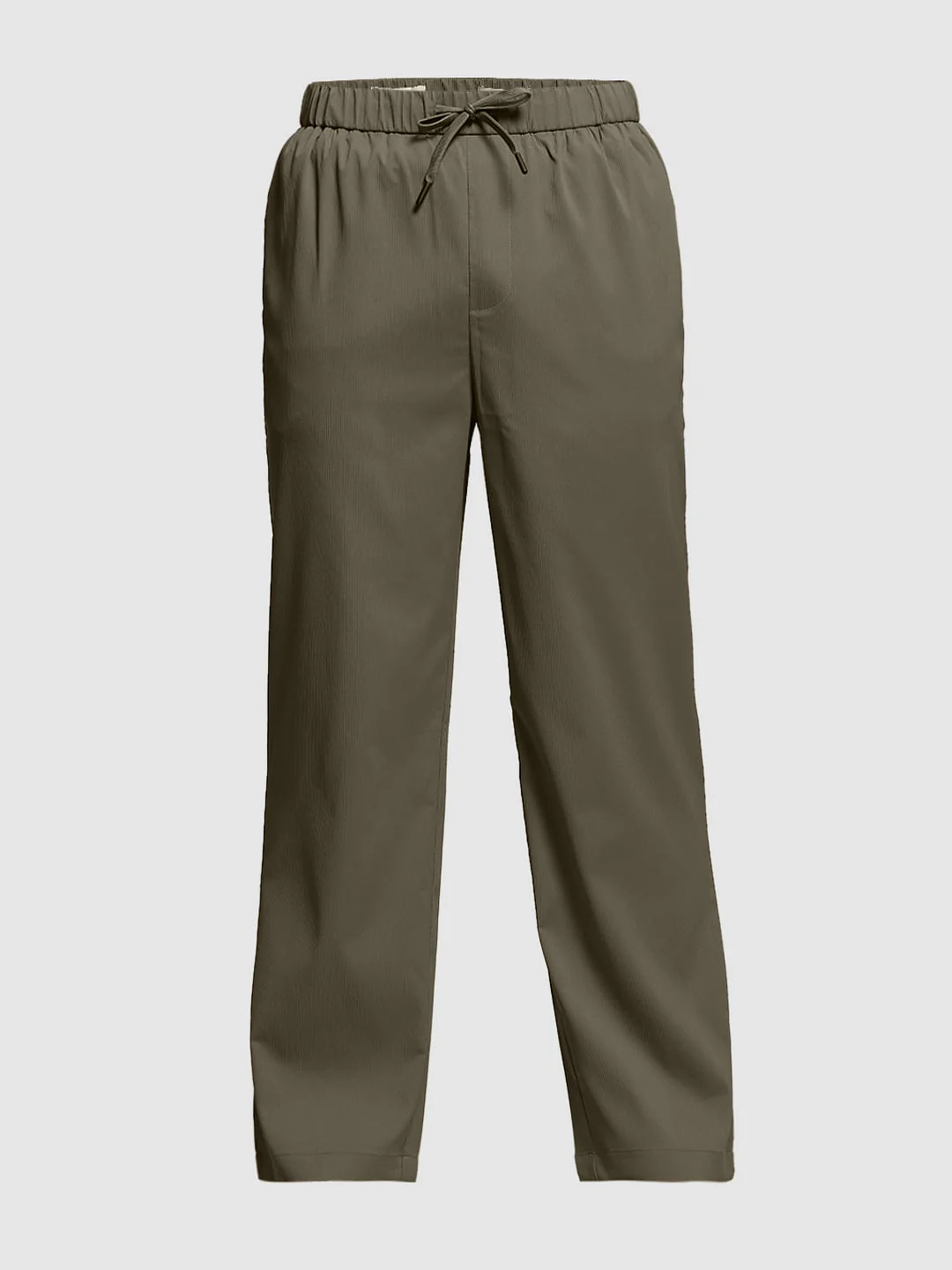 Warm Brown Ribbed Loose Fit Pants - Image 6
