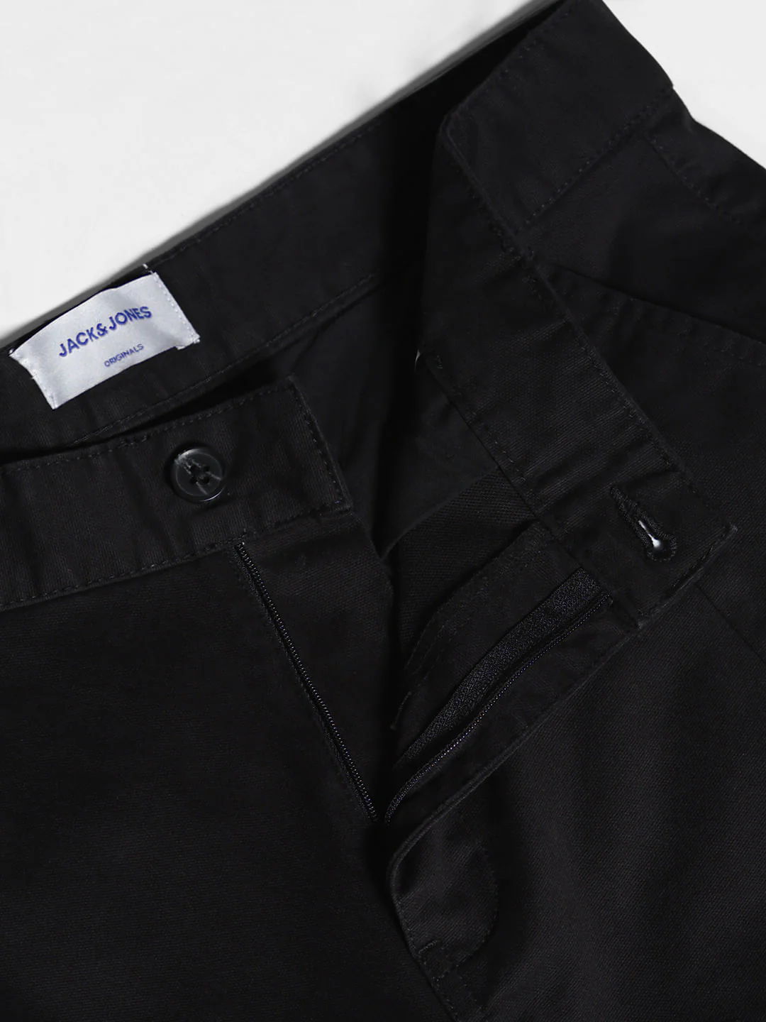 Black Mid Rise Regular Fit Cargos - Image 5