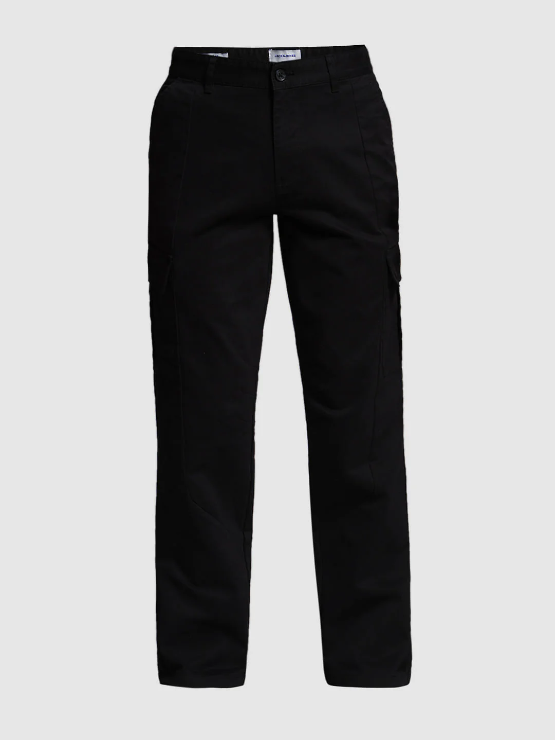 Black Mid Rise Regular Fit Cargos - Image 7