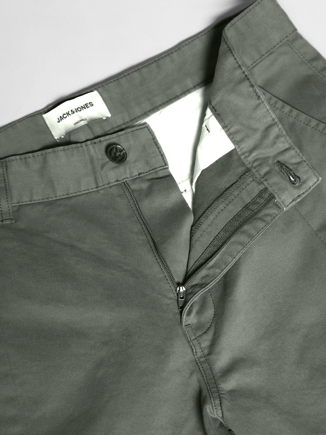 Sage Green Mid Rise Regular Fit Cargos - Image 5
