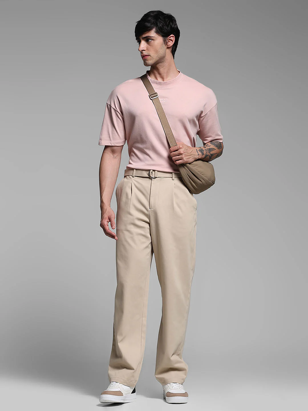 Beige Rayon Loose Fit Pants - Image 6