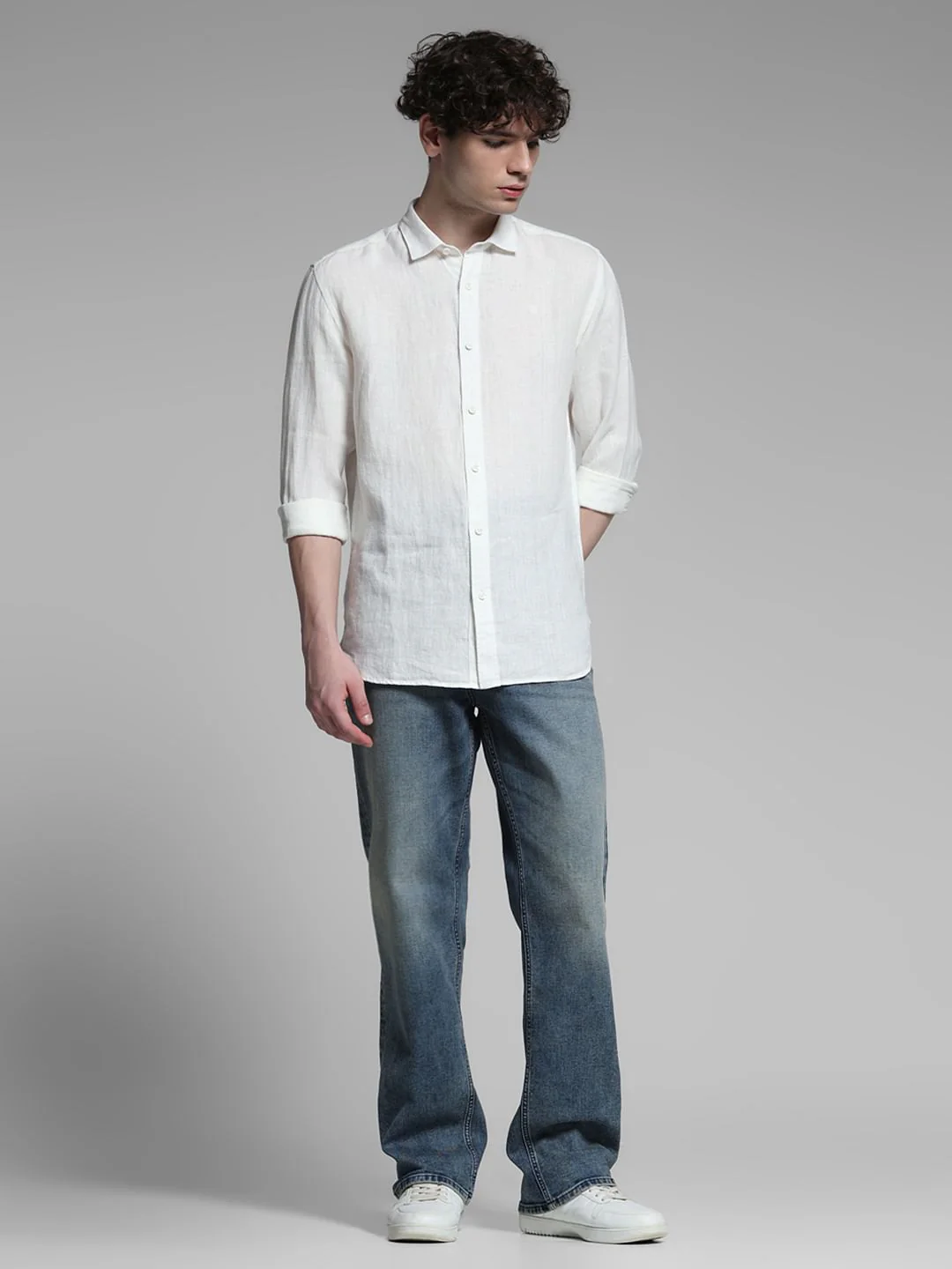 Linen Full Sleeves Shirt - White - Image 6