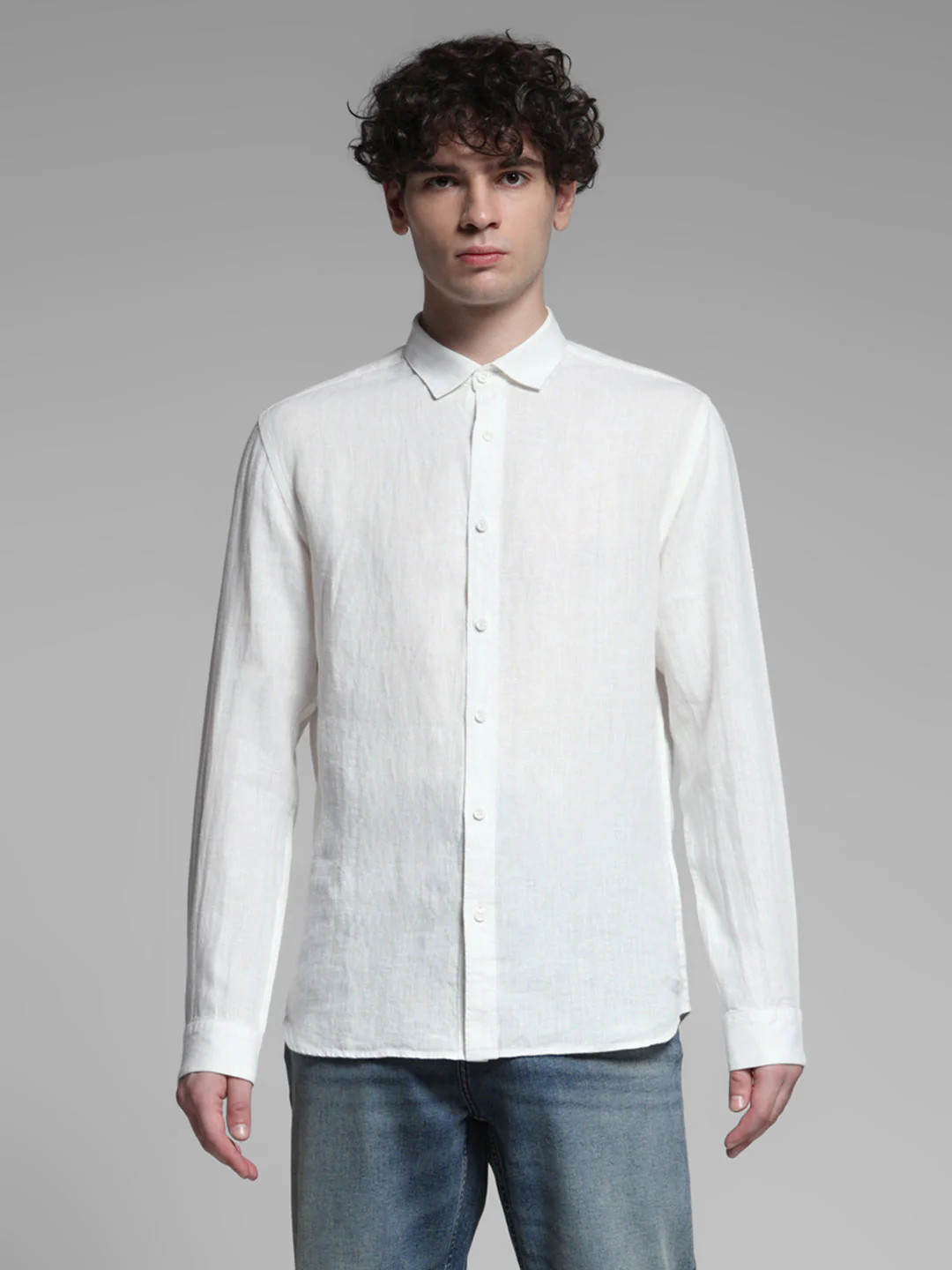 Linen Full Sleeves Shirt - White - Image 8