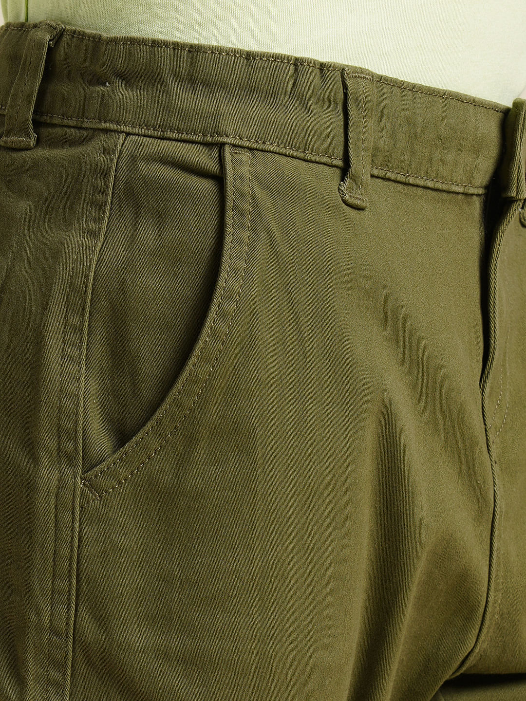 Boys Olive Mid Rise Cargo Pants - Image 6