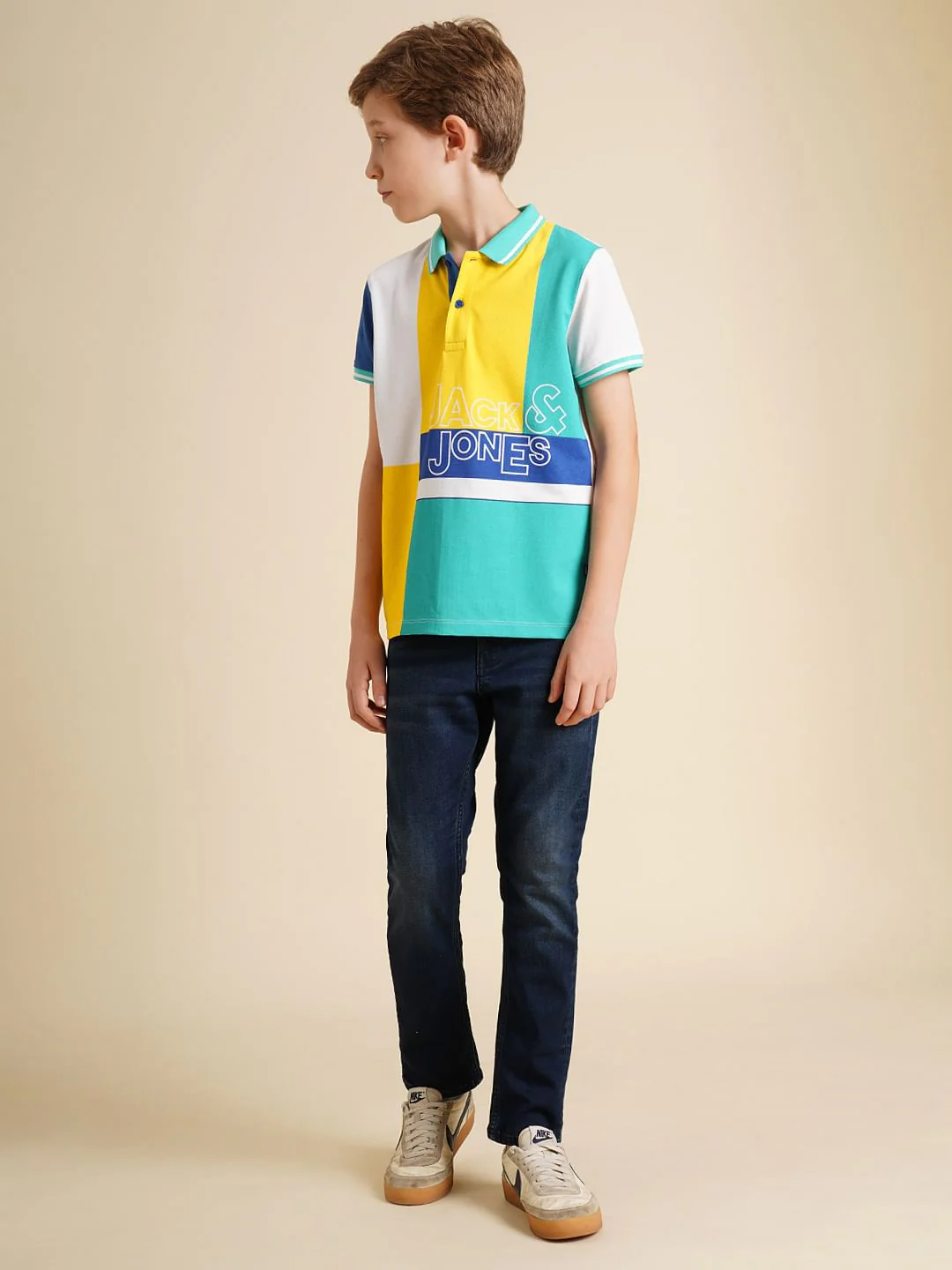 Boys Blue Colourblocked Cotton Polo - Image 5