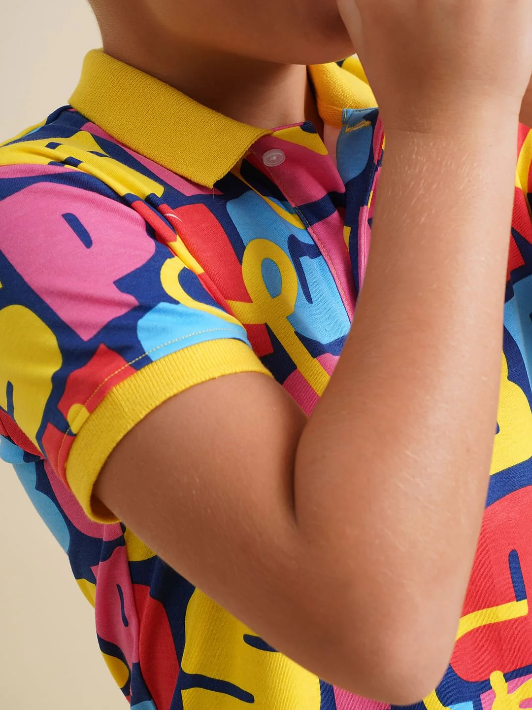 Boys Blue SpongeBob Text Print Polo - Image 6