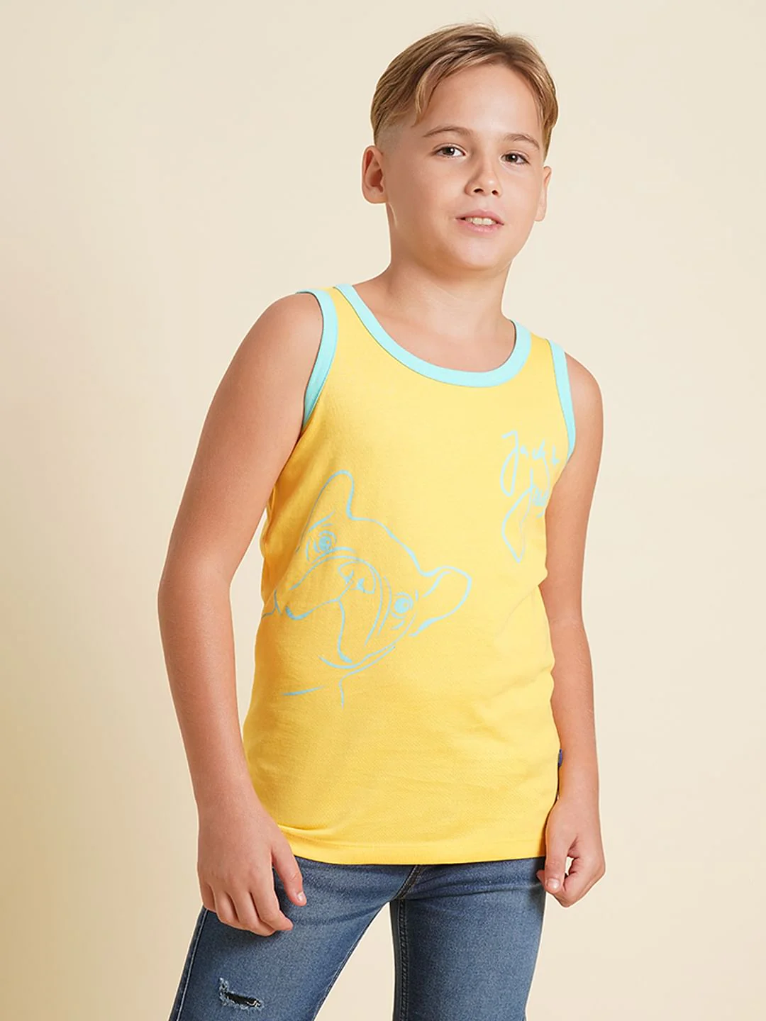 Boys Yellow Doggo Print T-shirt - Image 2