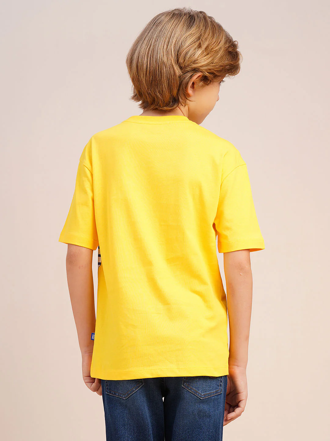 Boys Yellow Printed Cotton T-shirt - Image 4