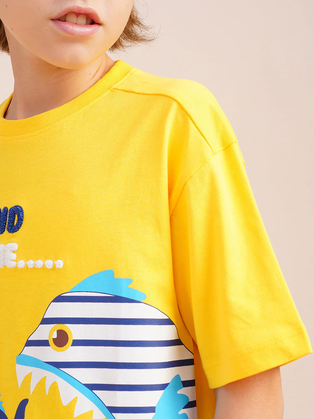 Boys Yellow Printed Cotton T-shirt - Image 6