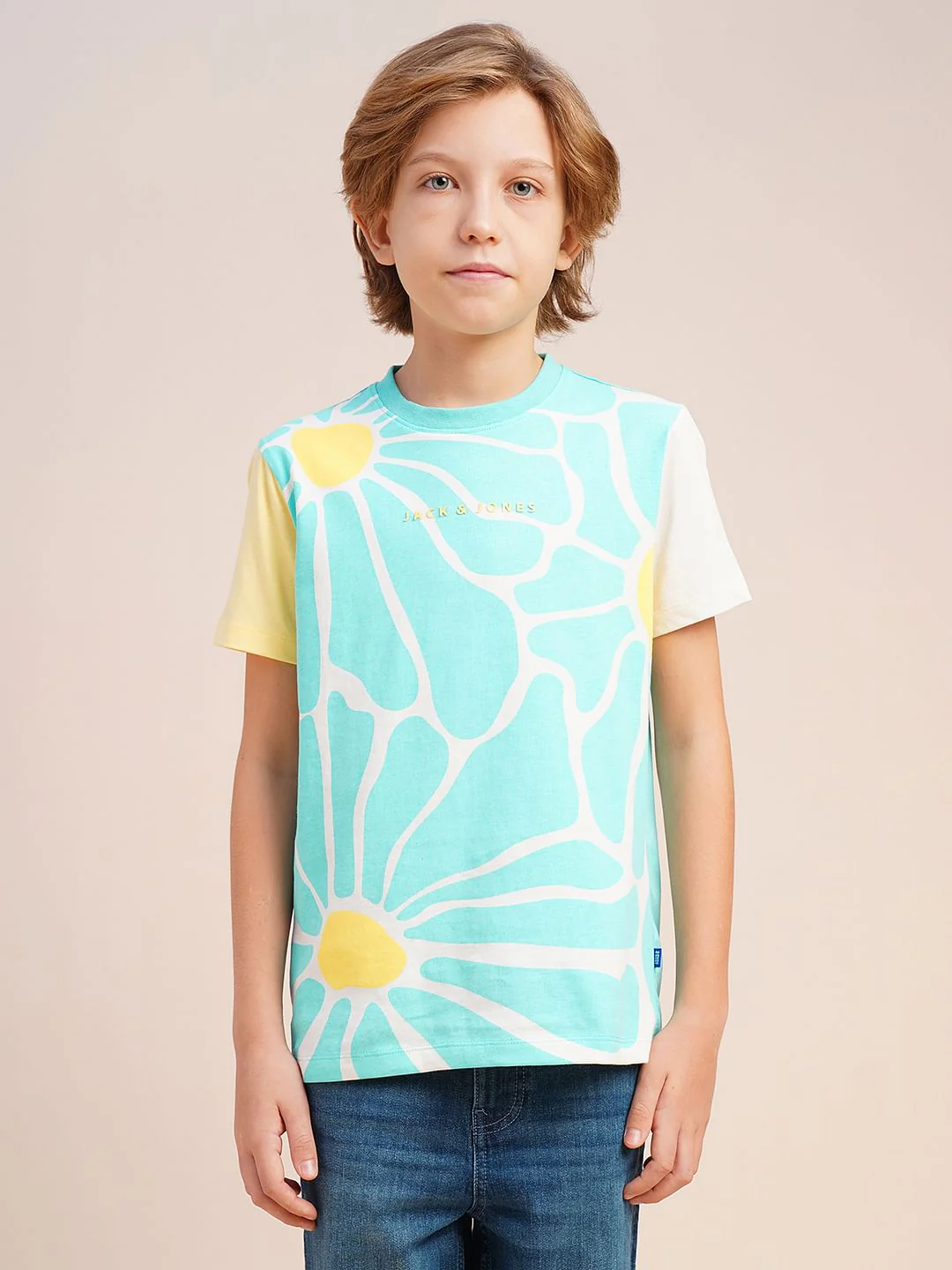 Boys Blue Graphic Print Cotton T-shirt - Image 2