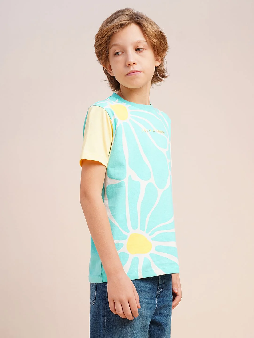 Boys Blue Graphic Print Cotton T-shirt - Image 3
