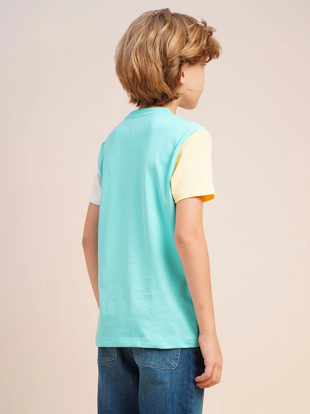 Boys Blue Graphic Print Cotton T-shirt - Image 4