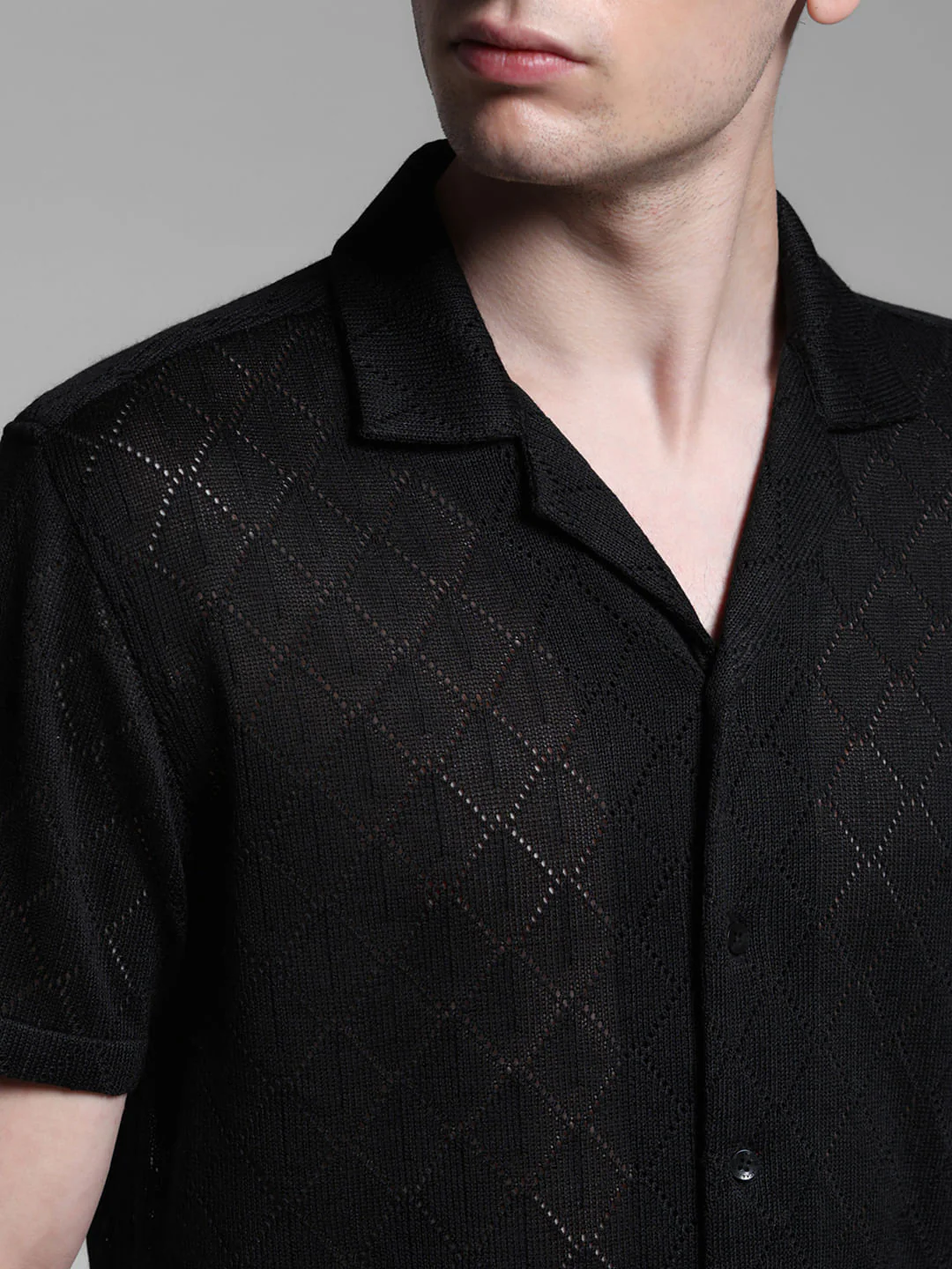 BLACK RESORT COLLAR SHIRT - Image 5