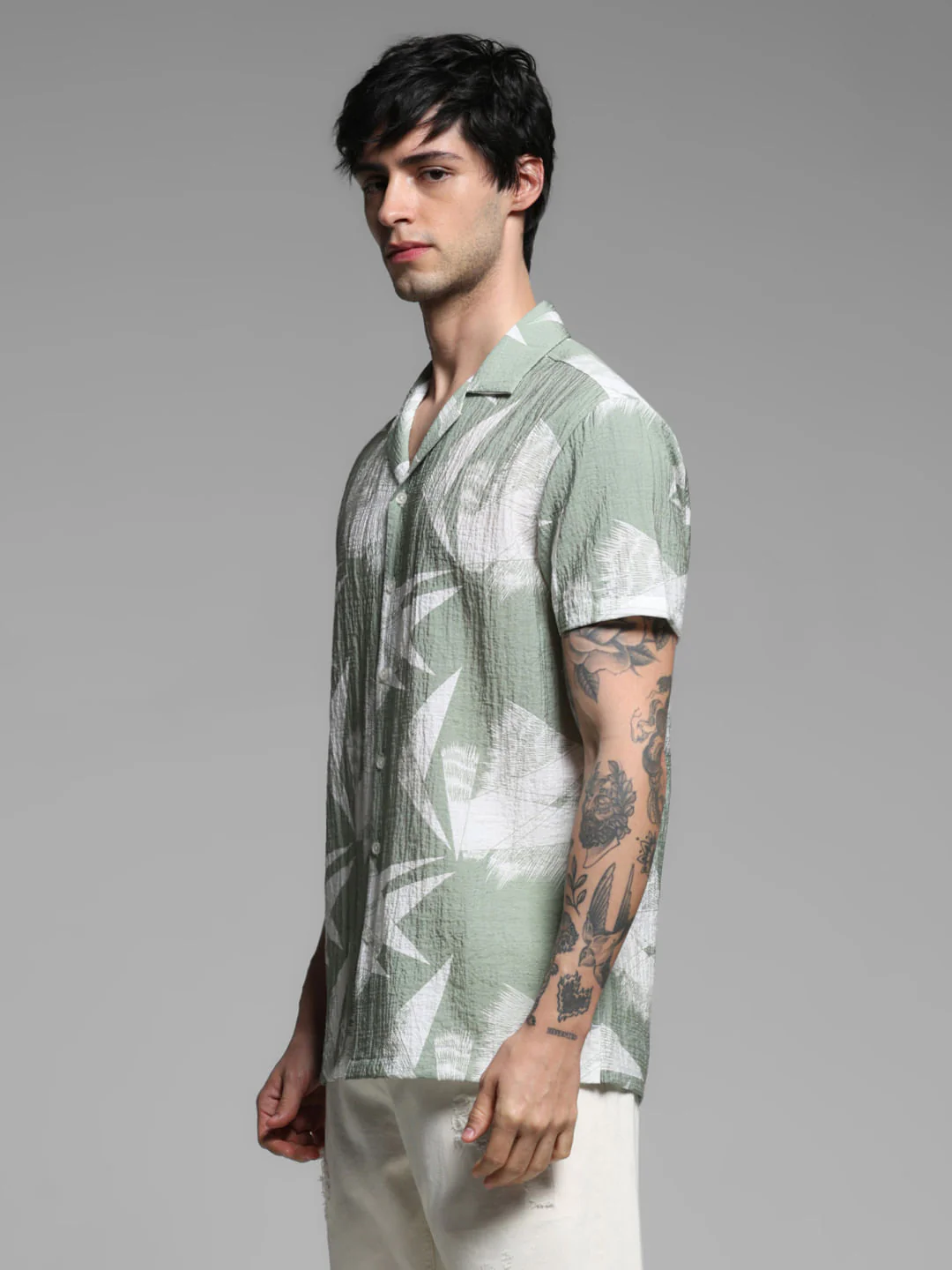 Green Printed Lyocell Shirt - Image 3