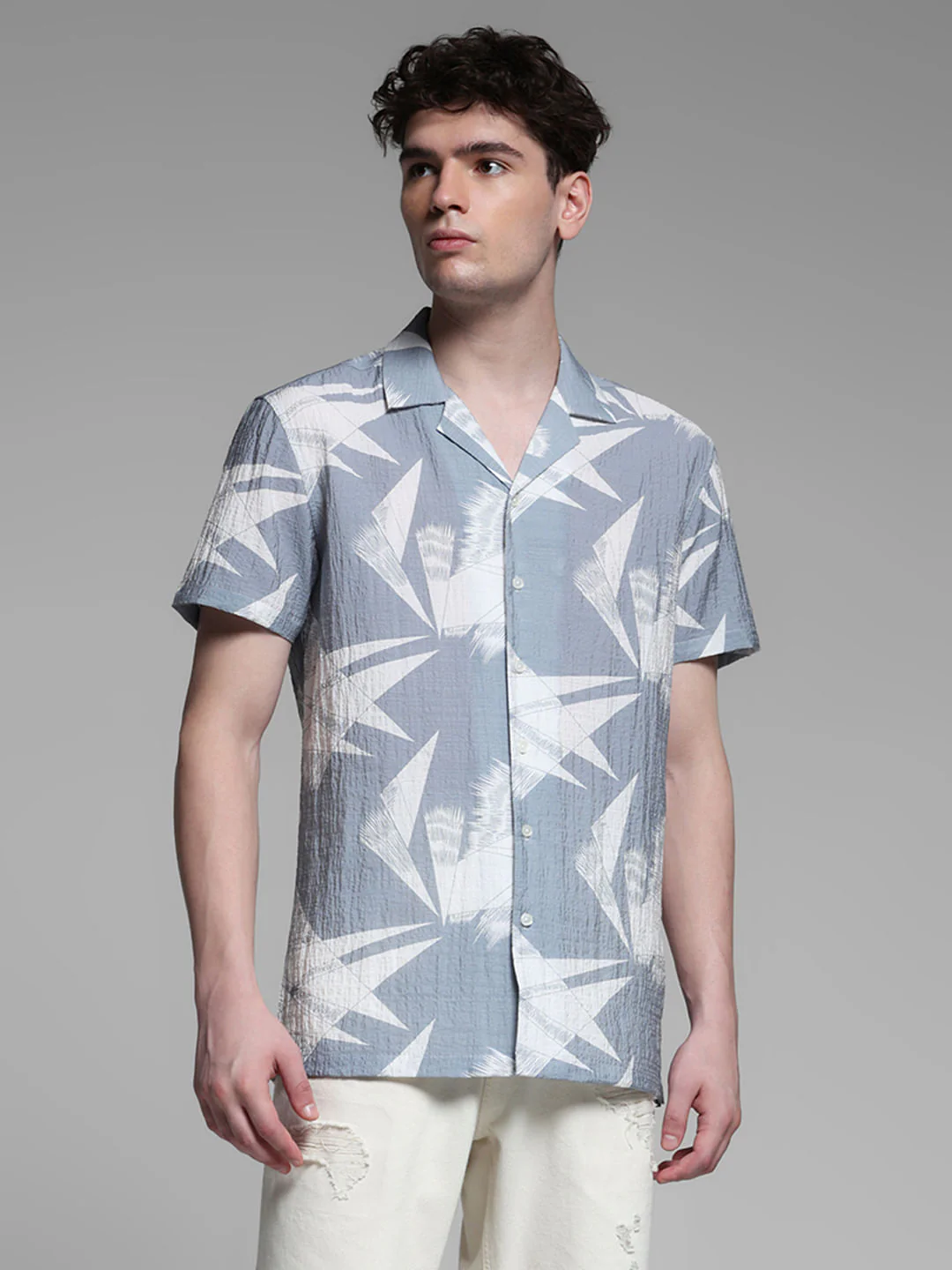 GREY LYOCELL PRINTED SHIRT - Image 2