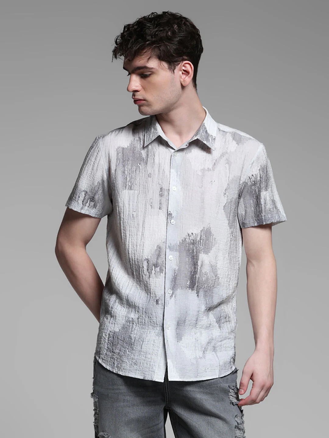 GREY PRINTED SHIRT - Image 2