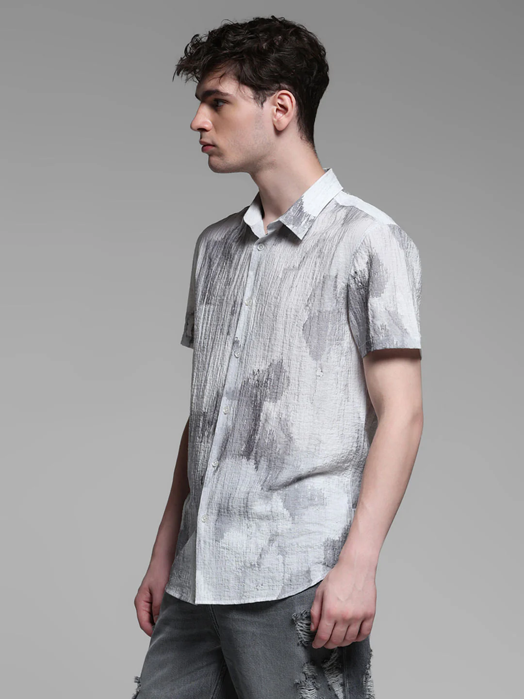 GREY PRINTED SHIRT - Image 3