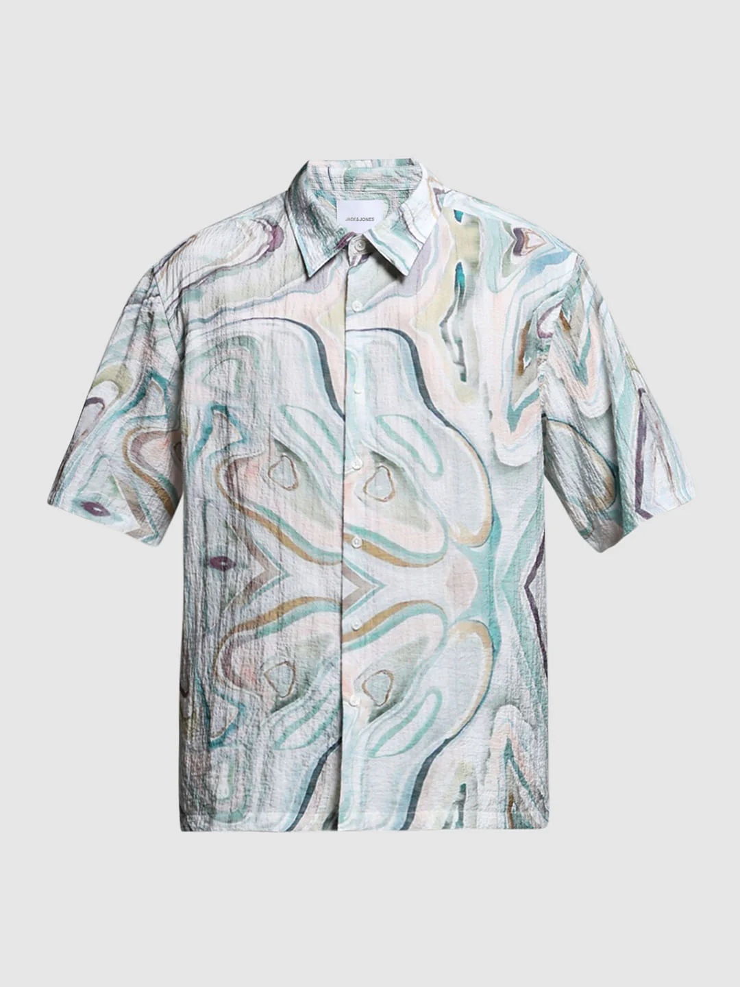 Light Green Printed Lyocell Oversized Shirt - Image 7